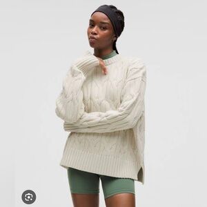 Lululemon Cream Cable Knit Sweater